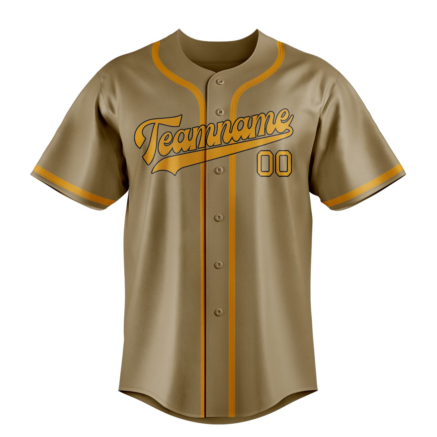 Custom Light Khaki Yellow Baseball Jersey