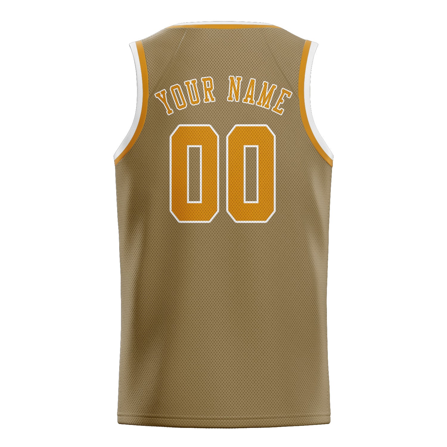Custom Light Khaki Yellow Basketball Jersey