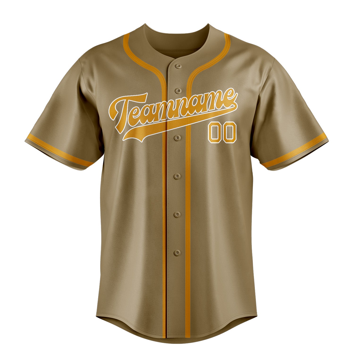 Custom Light Khaki Yellow Baseball Jersey