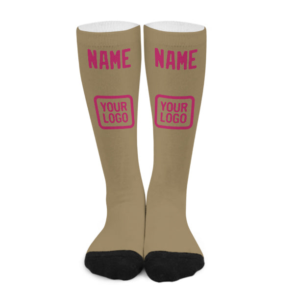 Custom Light Khaki Pink Knee-High Sock