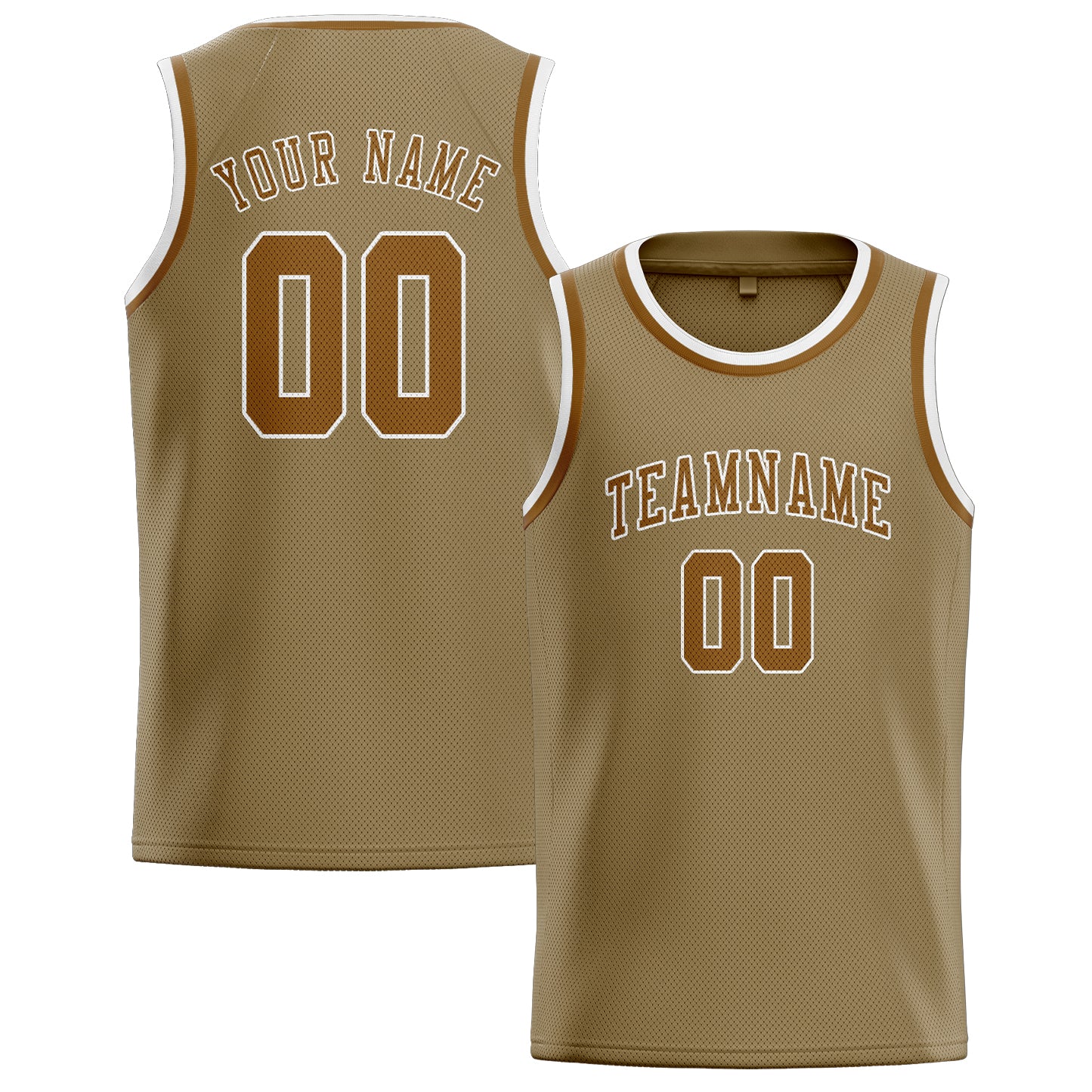 Custom Light Khaki Khaki Basketball Jersey
