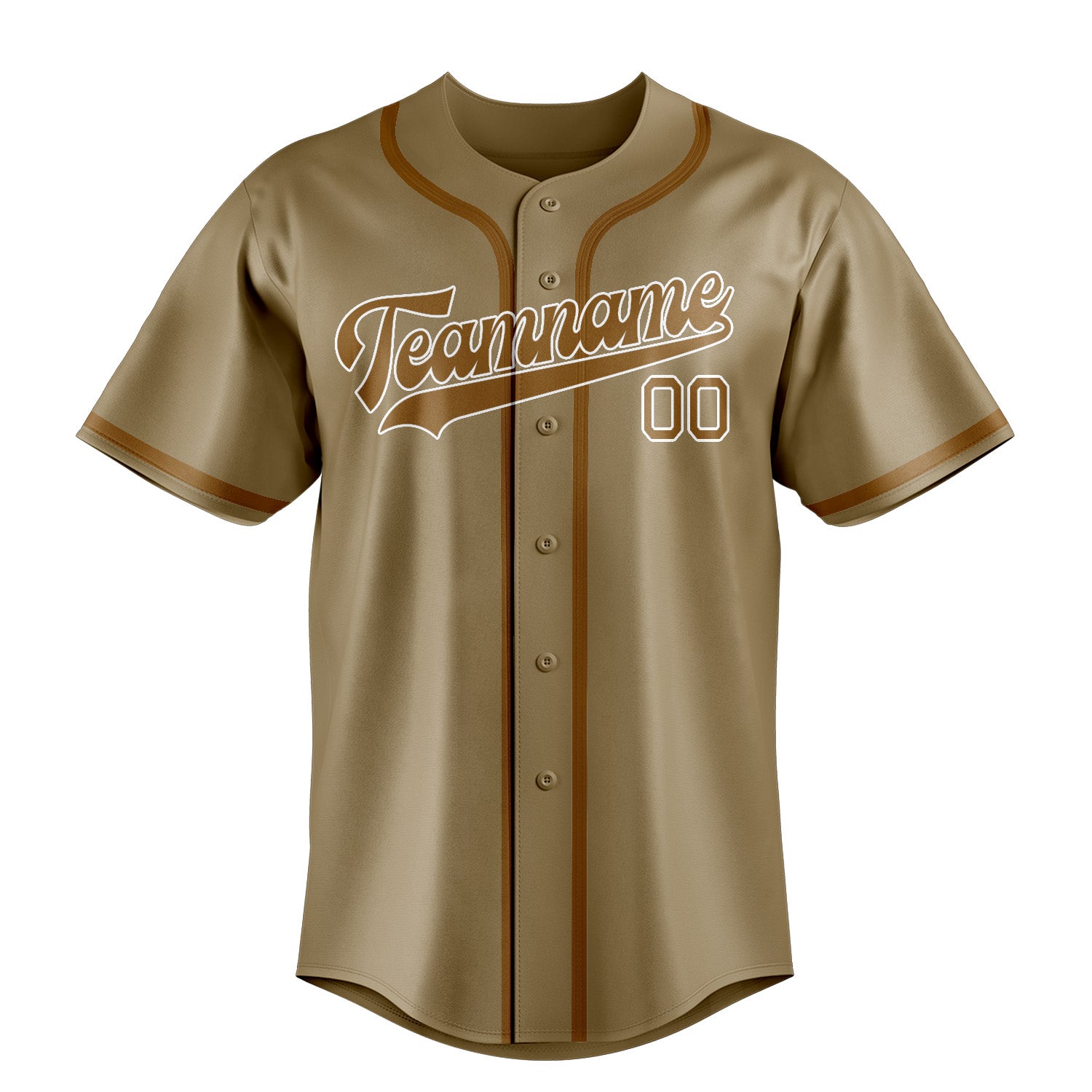 Custom Light Khaki Khaki Baseball Jersey