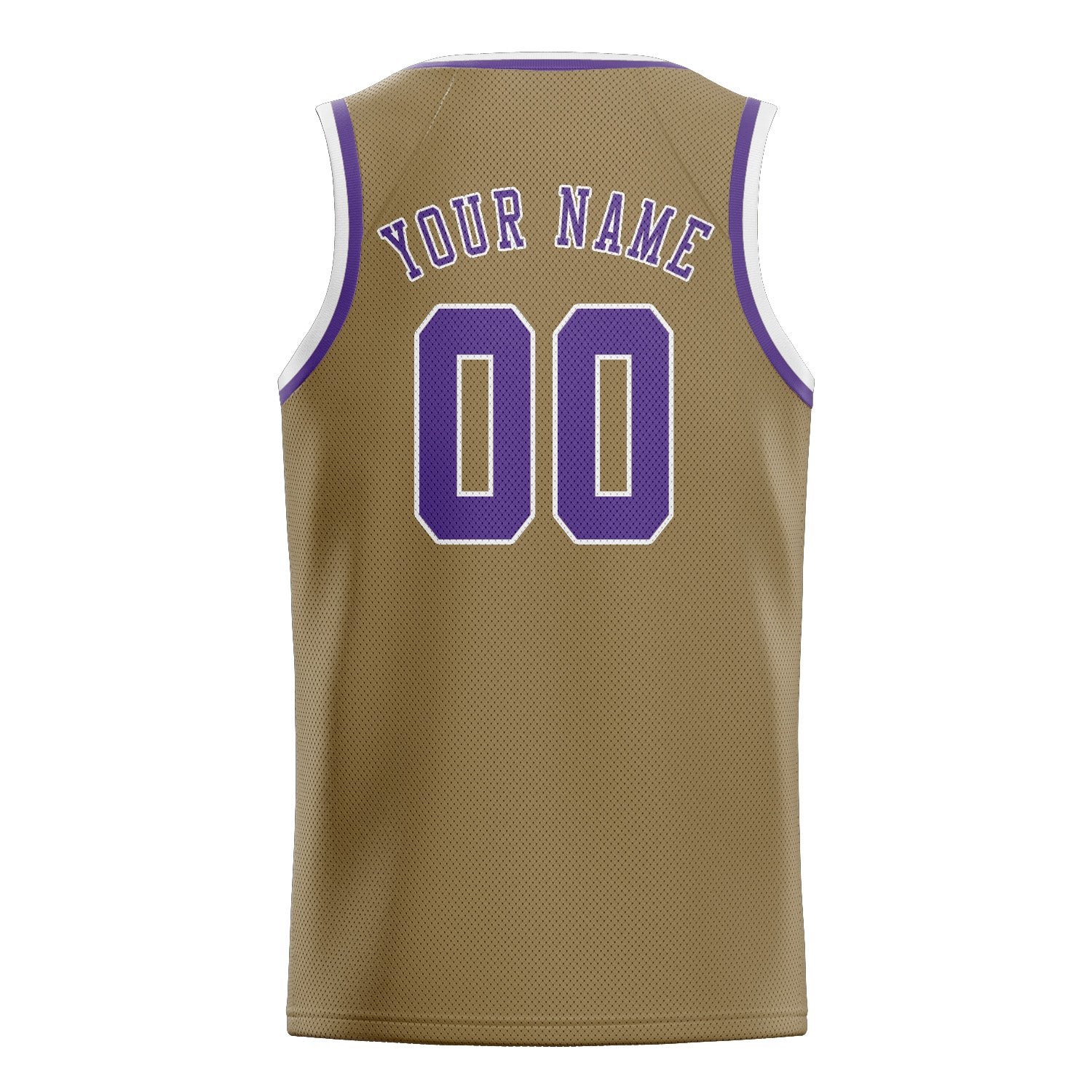 Custom Light Khaki Light Purple Basketball Jersey