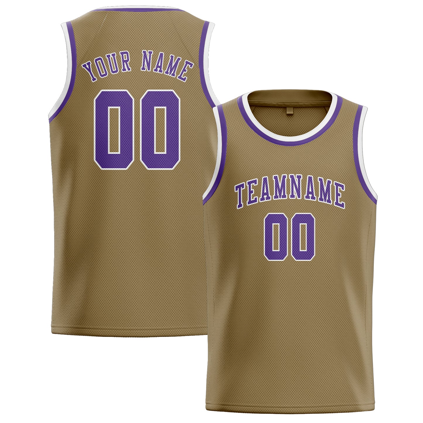 Custom Light Khaki Light Purple Basketball Jersey