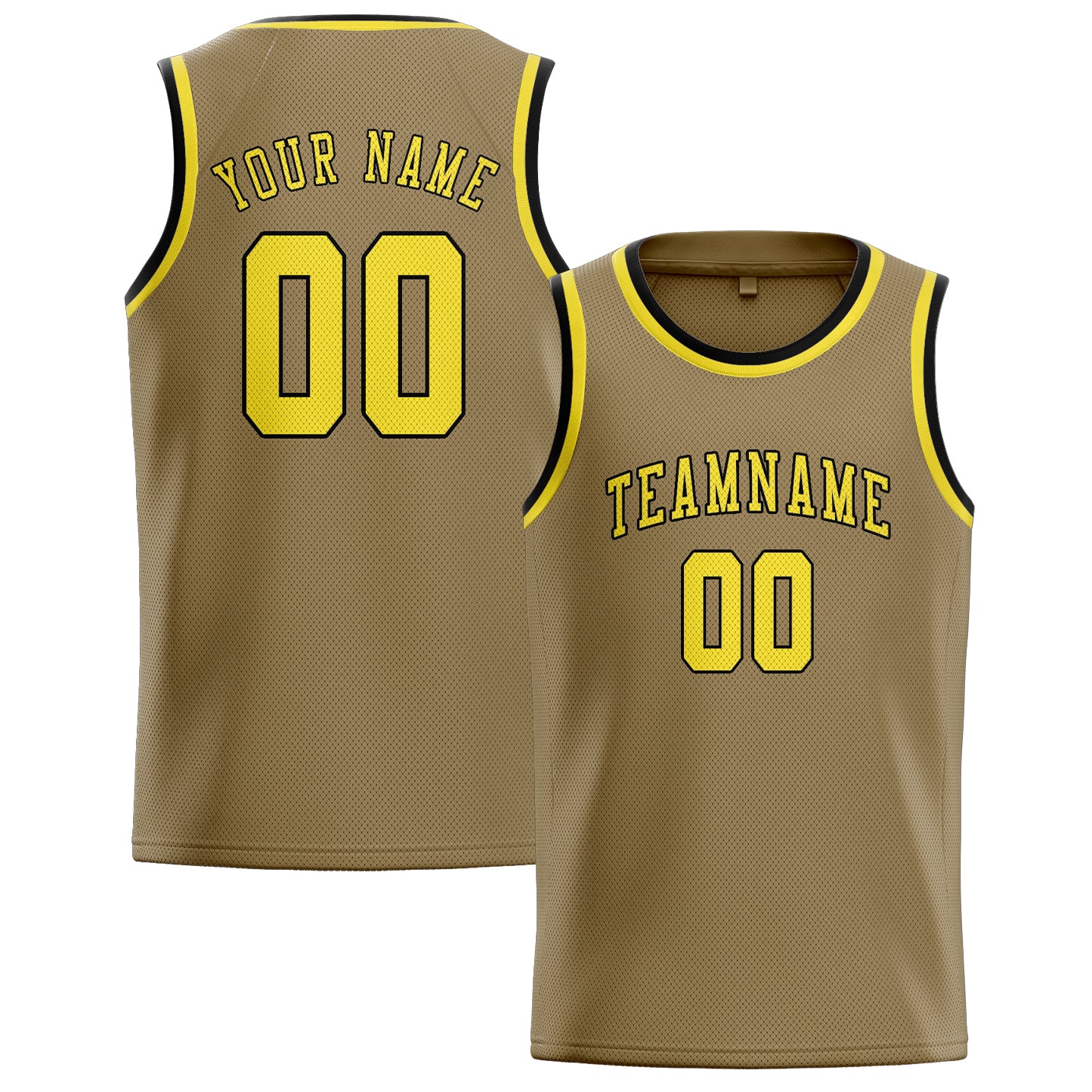 Custom Light Khaki Light Yellow Basketball Jersey