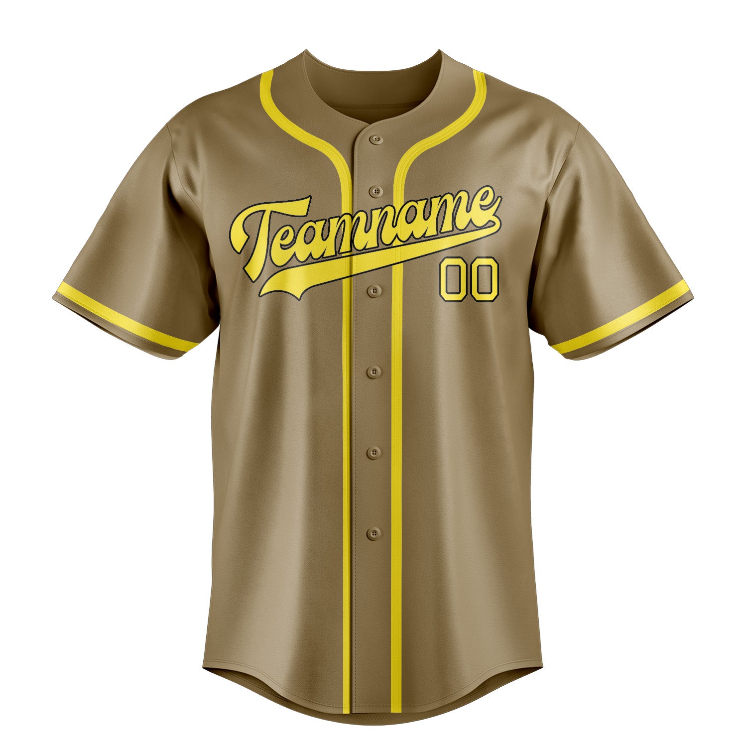 Custom Light Khaki Light Yellow Baseball Jersey