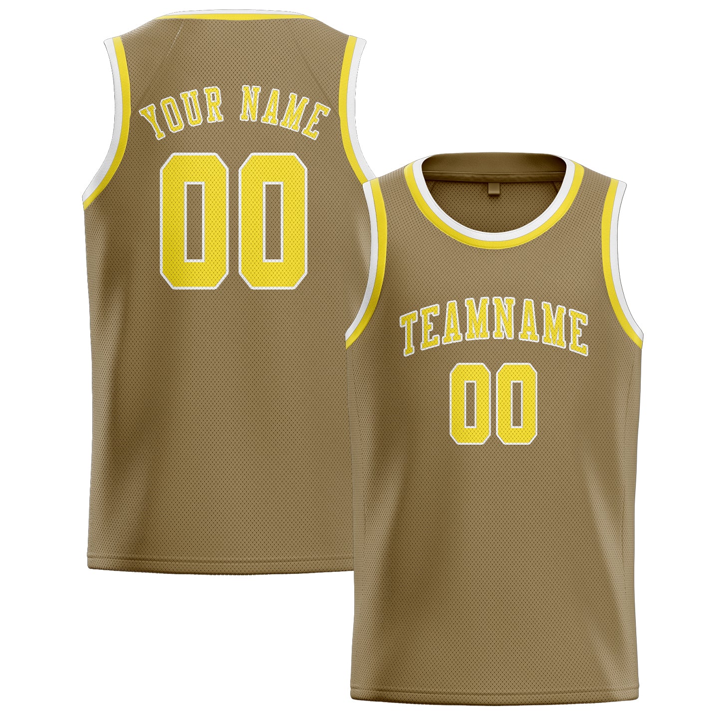 Custom Light Khaki Light Yellow Basketball Jersey