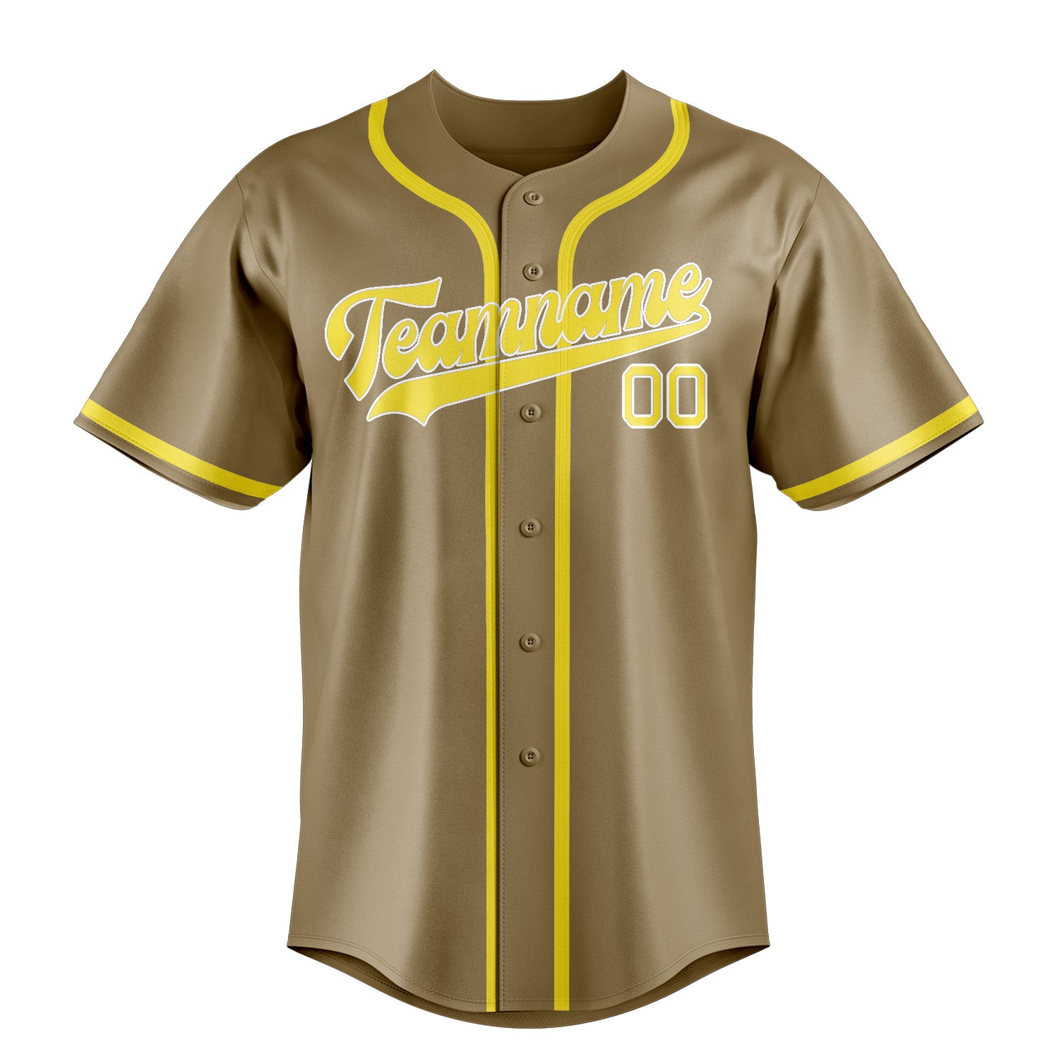 Custom Light Khaki Light Yellow Baseball Jersey