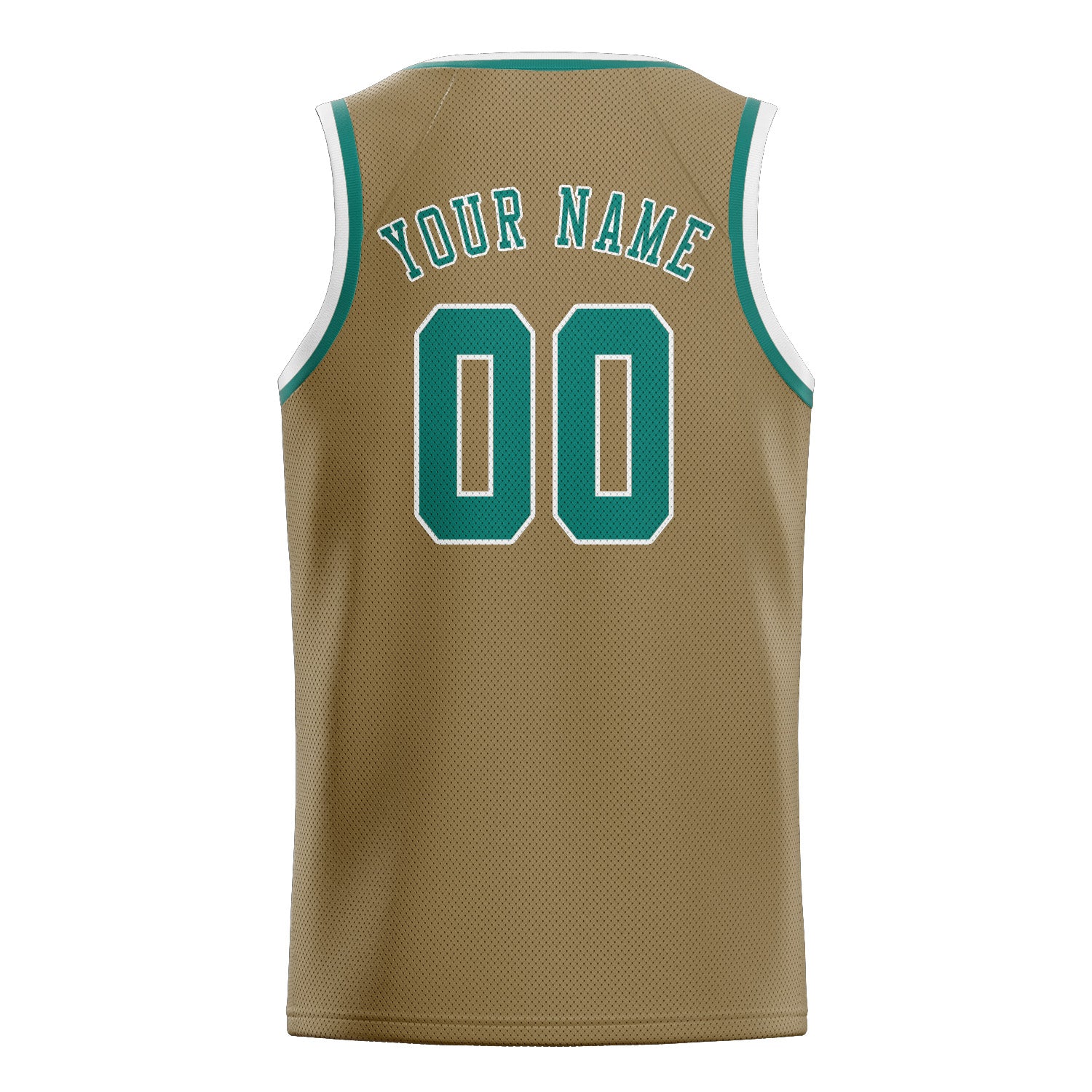 Custom Light Khaki Blue Green Basketball Jersey