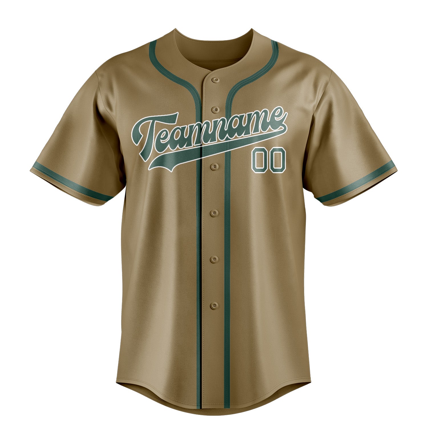 Custom Light Khaki Blue Green Baseball Jersey