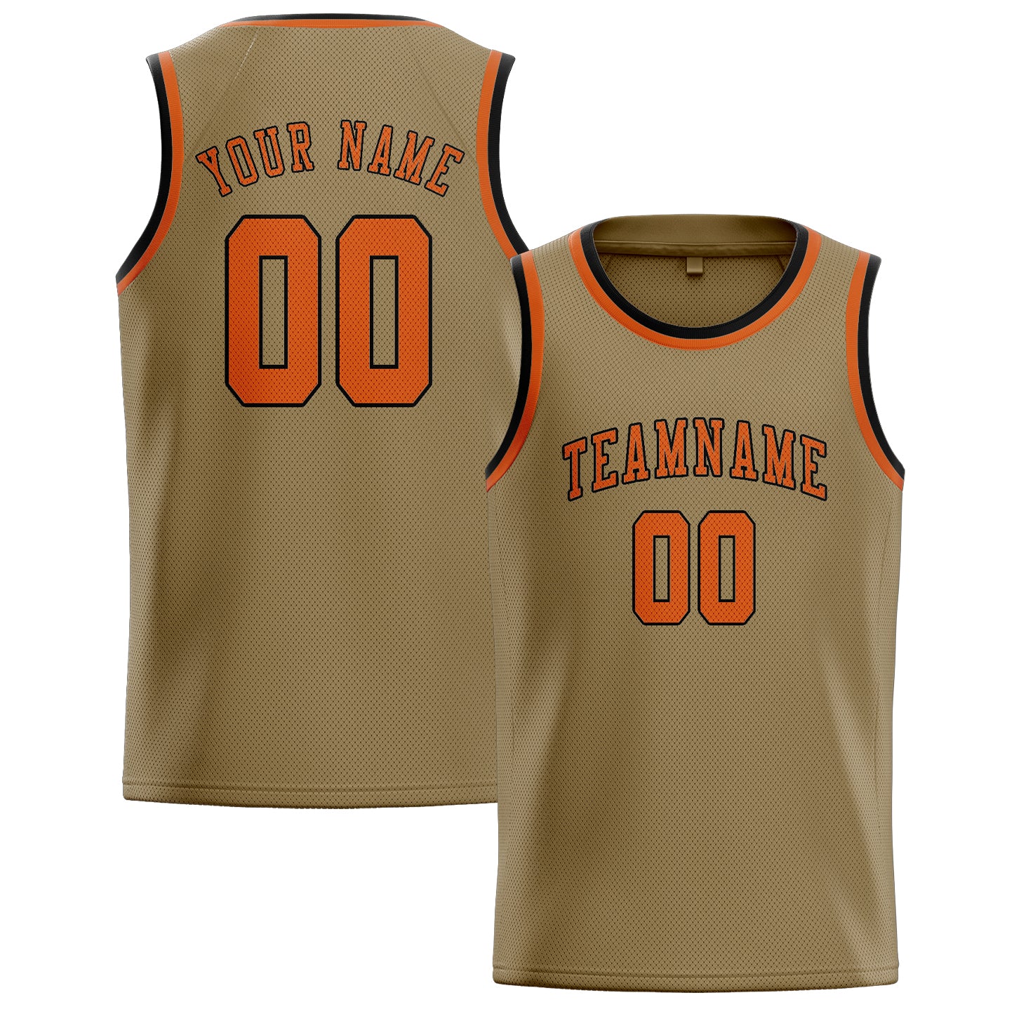 Custom Light Khaki Orange Basketball Jersey
