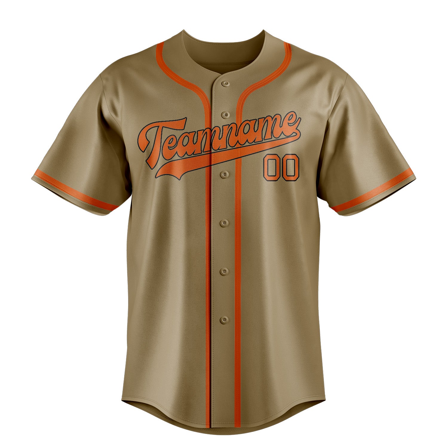 Custom Light Khaki Orange Baseball Jersey