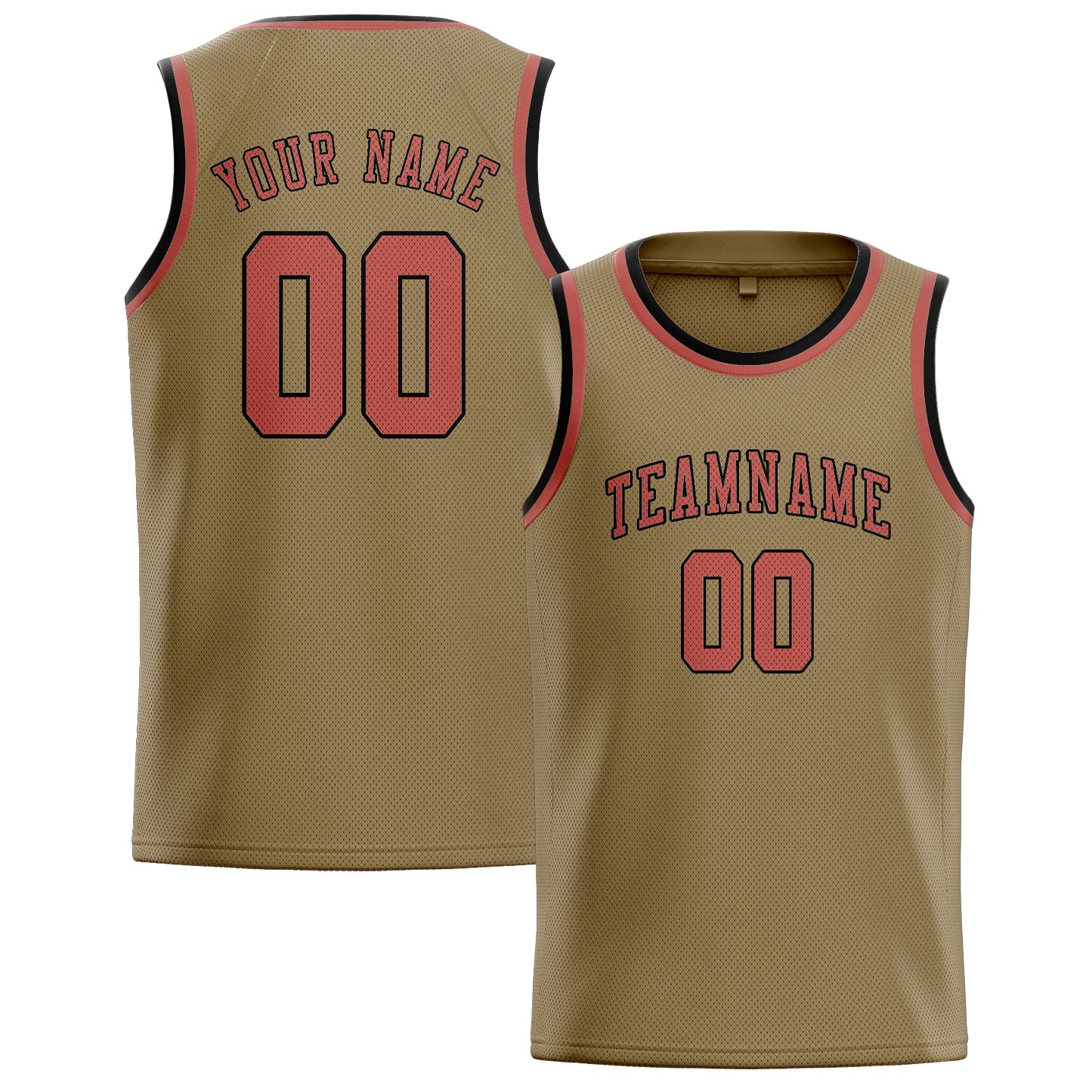Custom Light Khaki Copper Rose Basketball Jersey