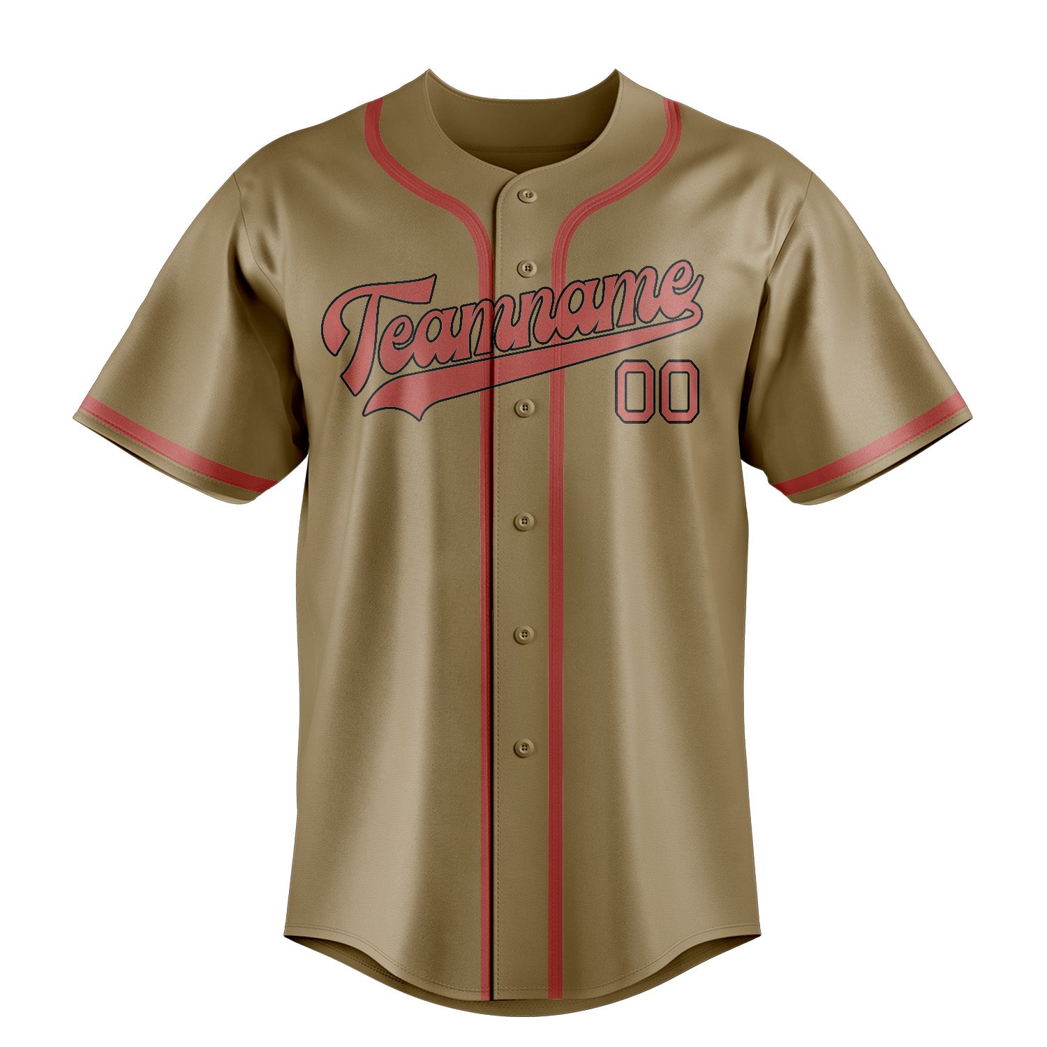 Custom Light Khaki Copper Rose Baseball Jersey