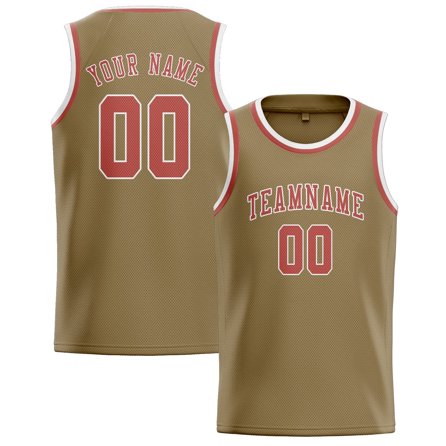 Custom Light Khaki Copper Rose Basketball Jersey