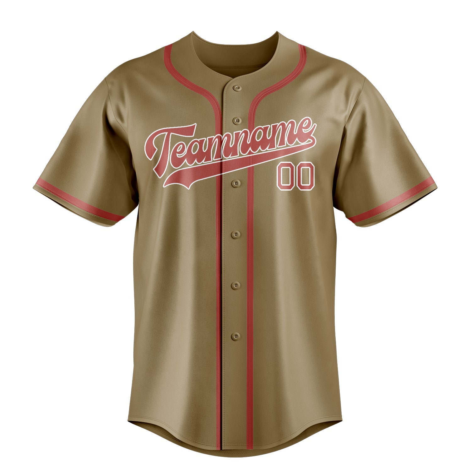 Custom Light Khaki Copper Rose Baseball Jersey
