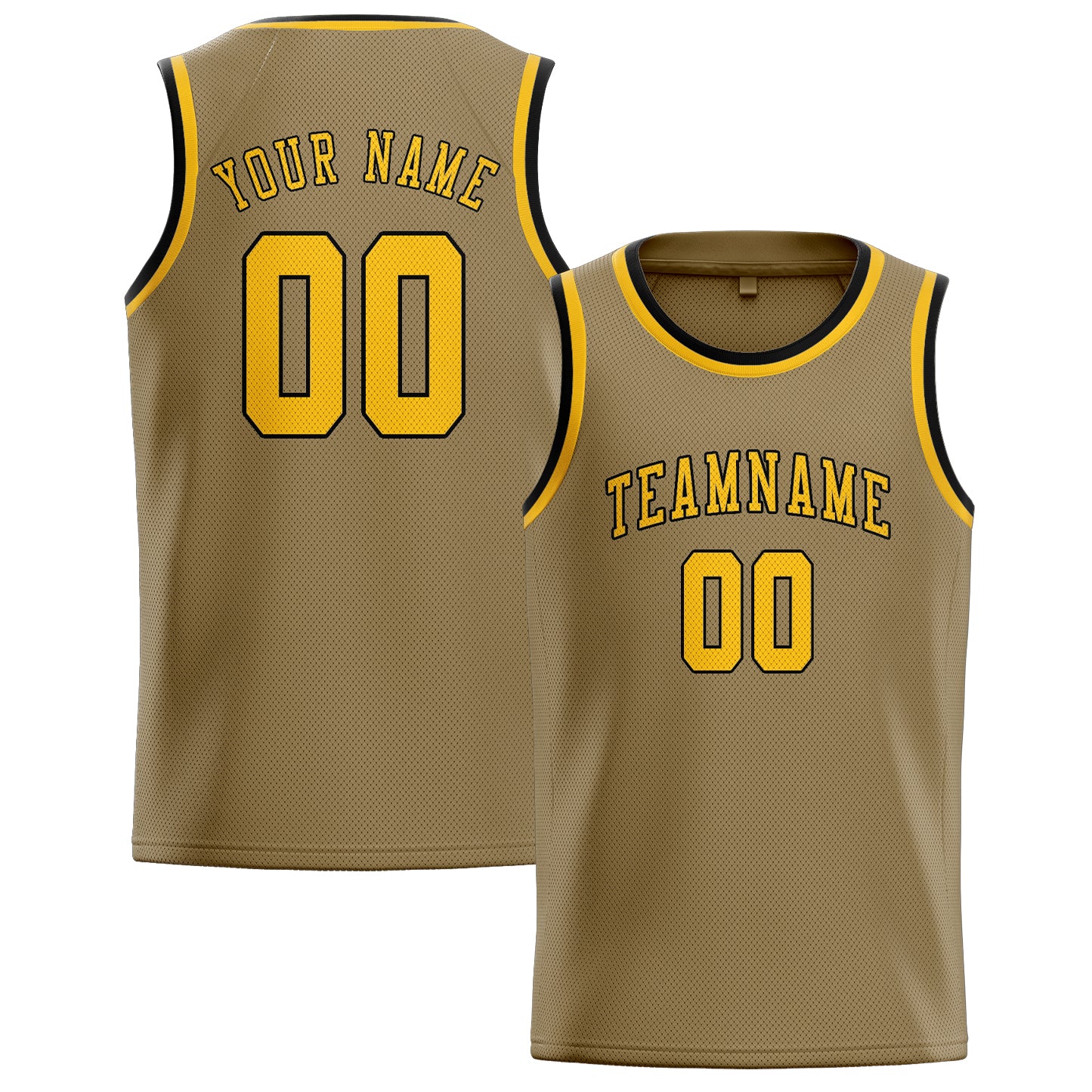 Custom Light Khaki Gold Basketball Jersey