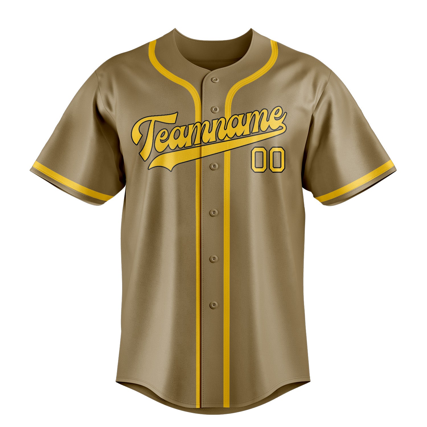 Custom Light Khaki Gold Baseball Jersey