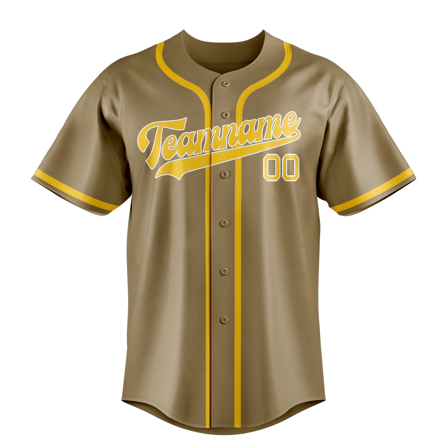 Custom Light Khaki Gold Baseball Jersey