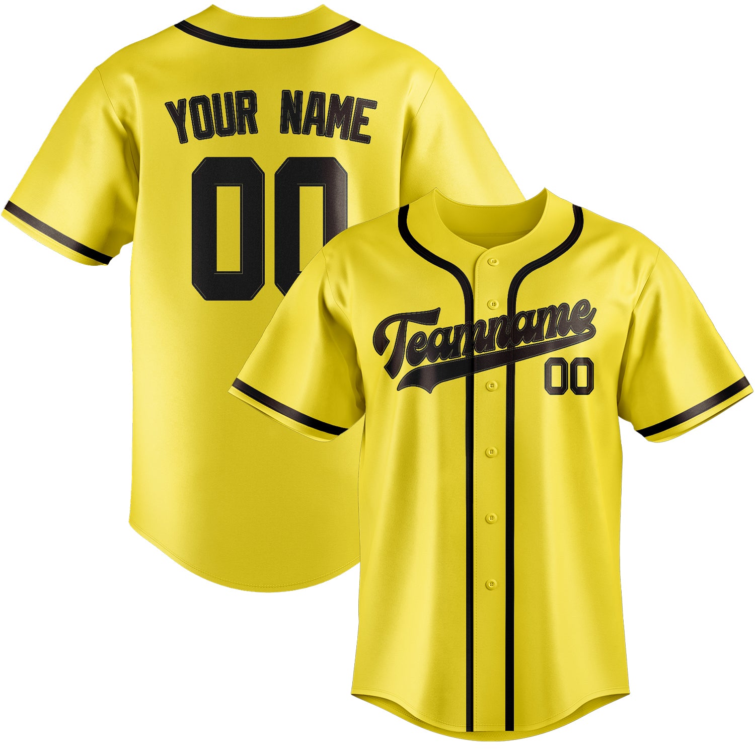 Custom Light Yellow Brown Baseball Jersey