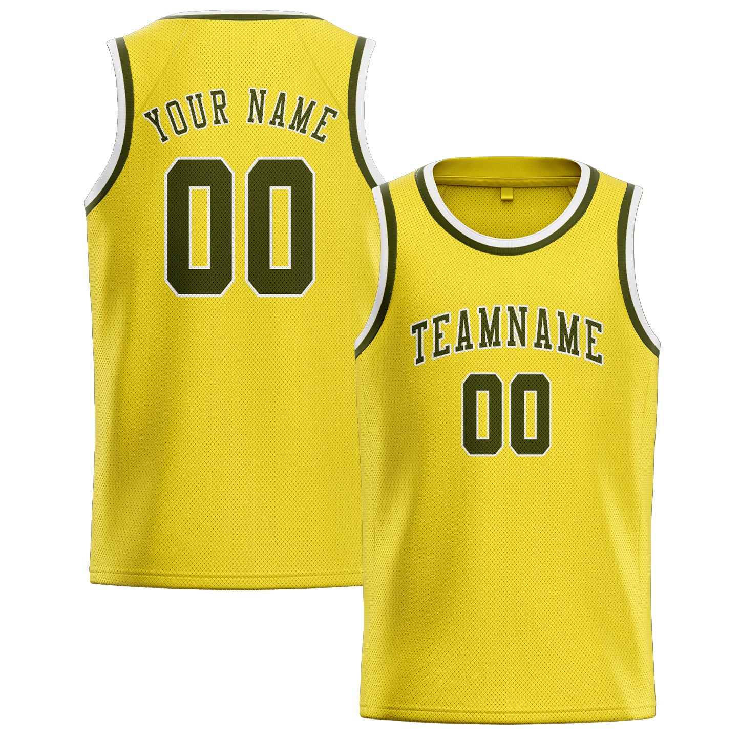Custom Light Yellow Olive Basketball Jersey