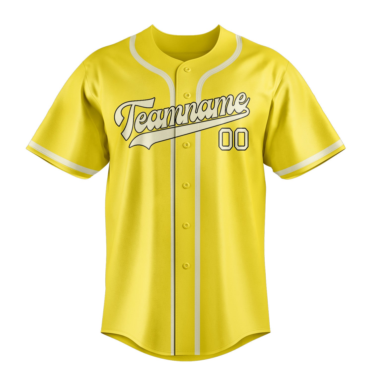 Custom Light Yellow Cream Baseball Jersey