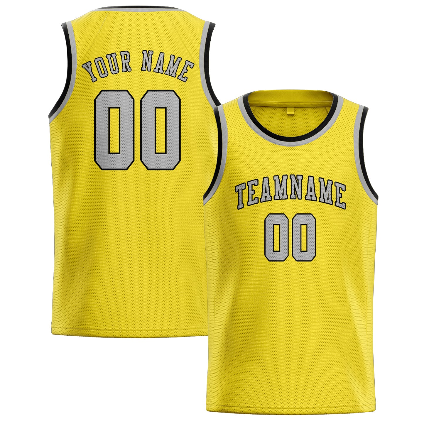 Custom Light Yellow Gray Basketball Jersey