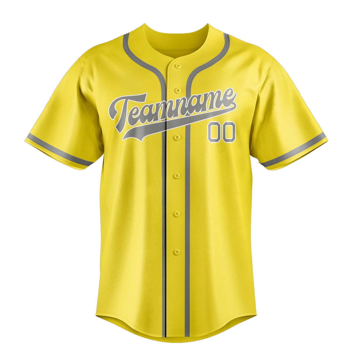 Custom Light Yellow Gray Baseball Jersey