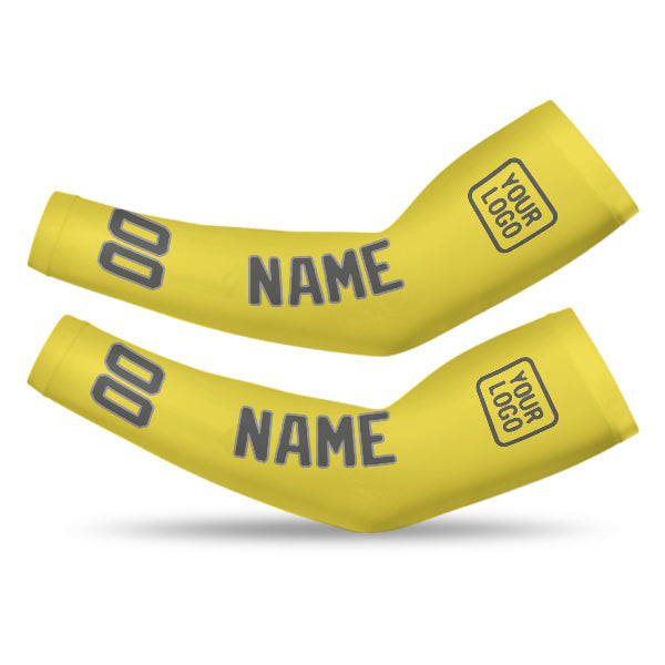 Custom Light Yellow Dark Grey Arm Sleeve