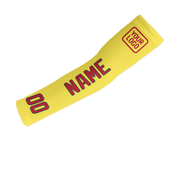 Custom Light Yellow Red Arm Sleeve