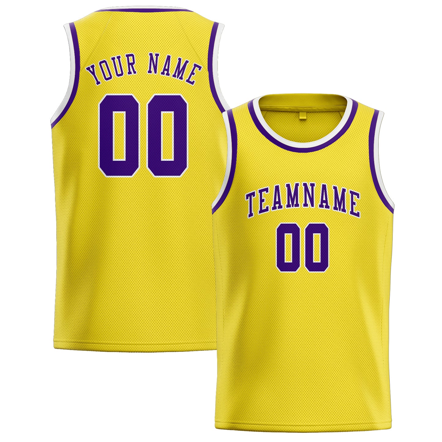 Custom Light Yellow Purple Basketball Jersey