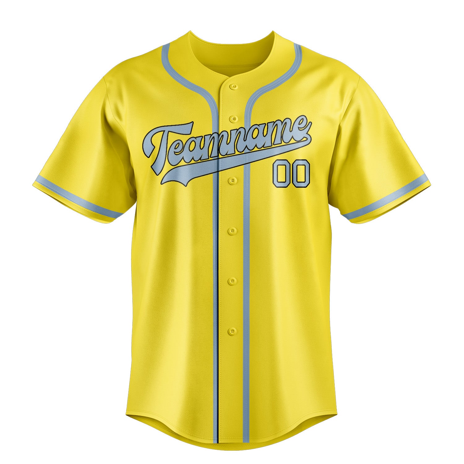 Custom Light Yellow Light Blue Baseball Jersey
