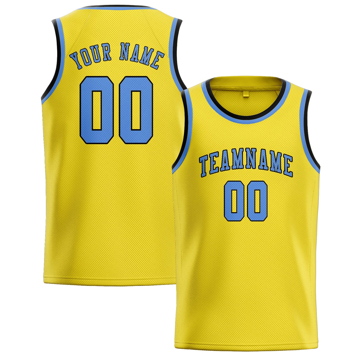 Custom Light Yellow Light Blue Basketball Jersey