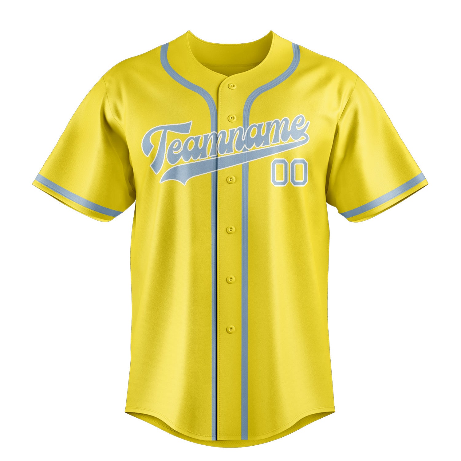 Custom Light Yellow Light Blue Baseball Jersey