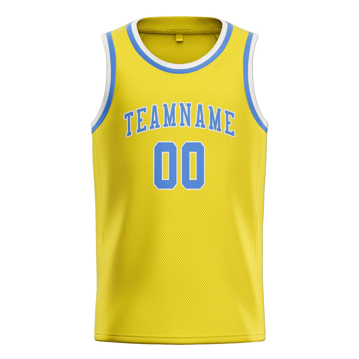 Custom Light Yellow Light Blue Basketball Jersey