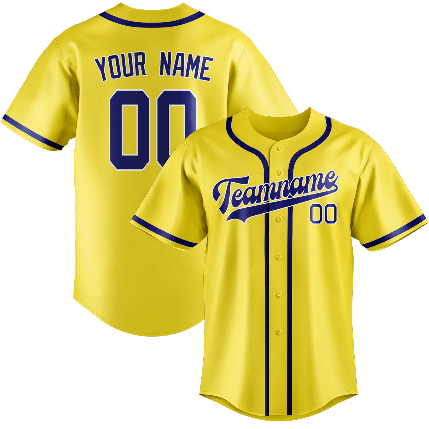 Custom Light Yellow Sky Blue Baseball Jersey
