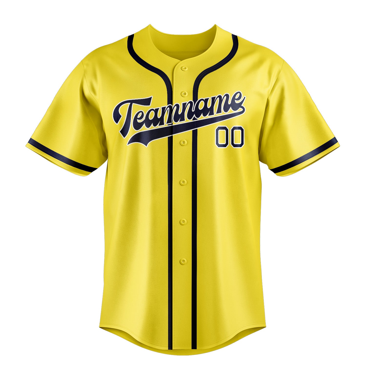 Custom Light Yellow Blue Baseball Jersey