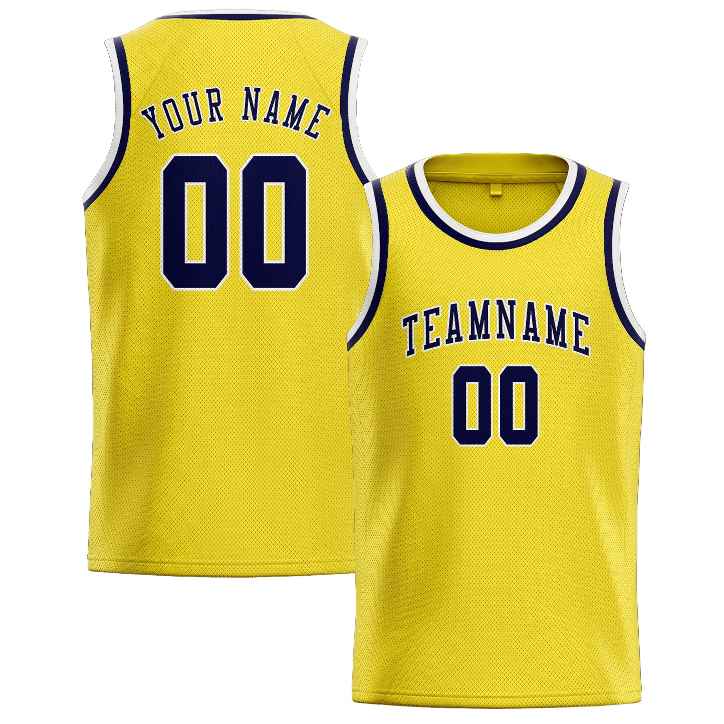 Custom Light Yellow Navy Basketball Jersey