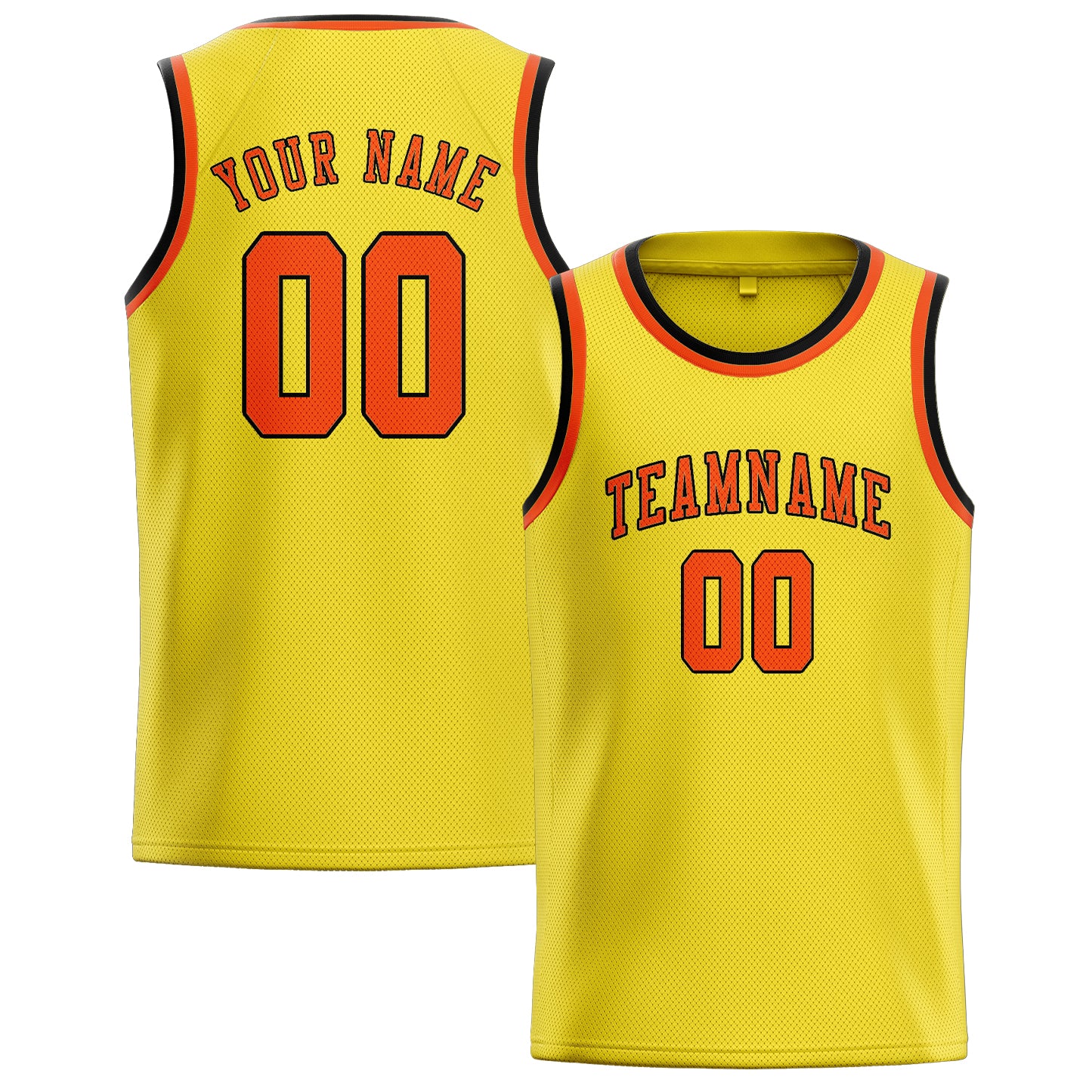 Custom Light Yellow Orange Red Basketball Jersey