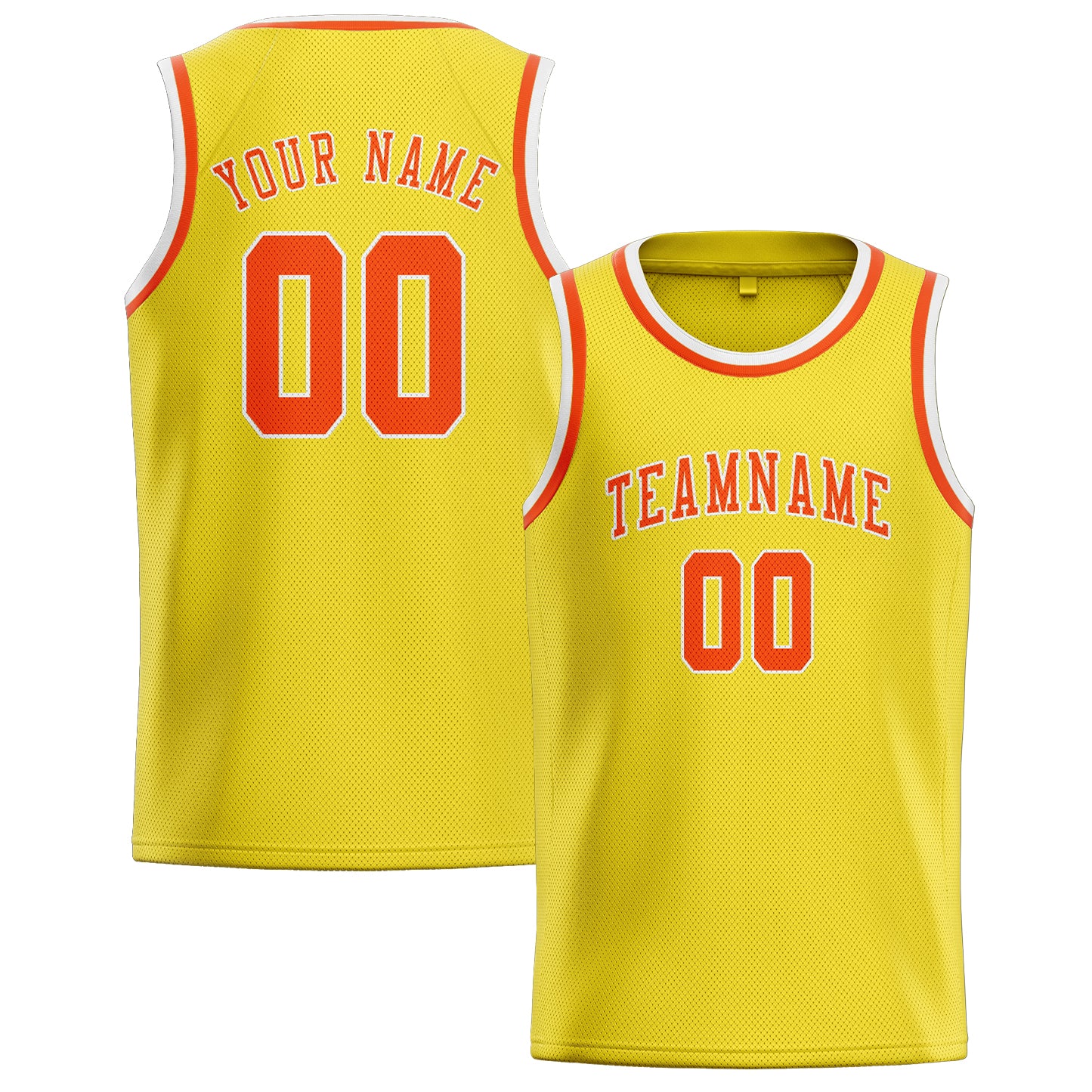 Custom Light Yellow Orange Red Basketball Jersey