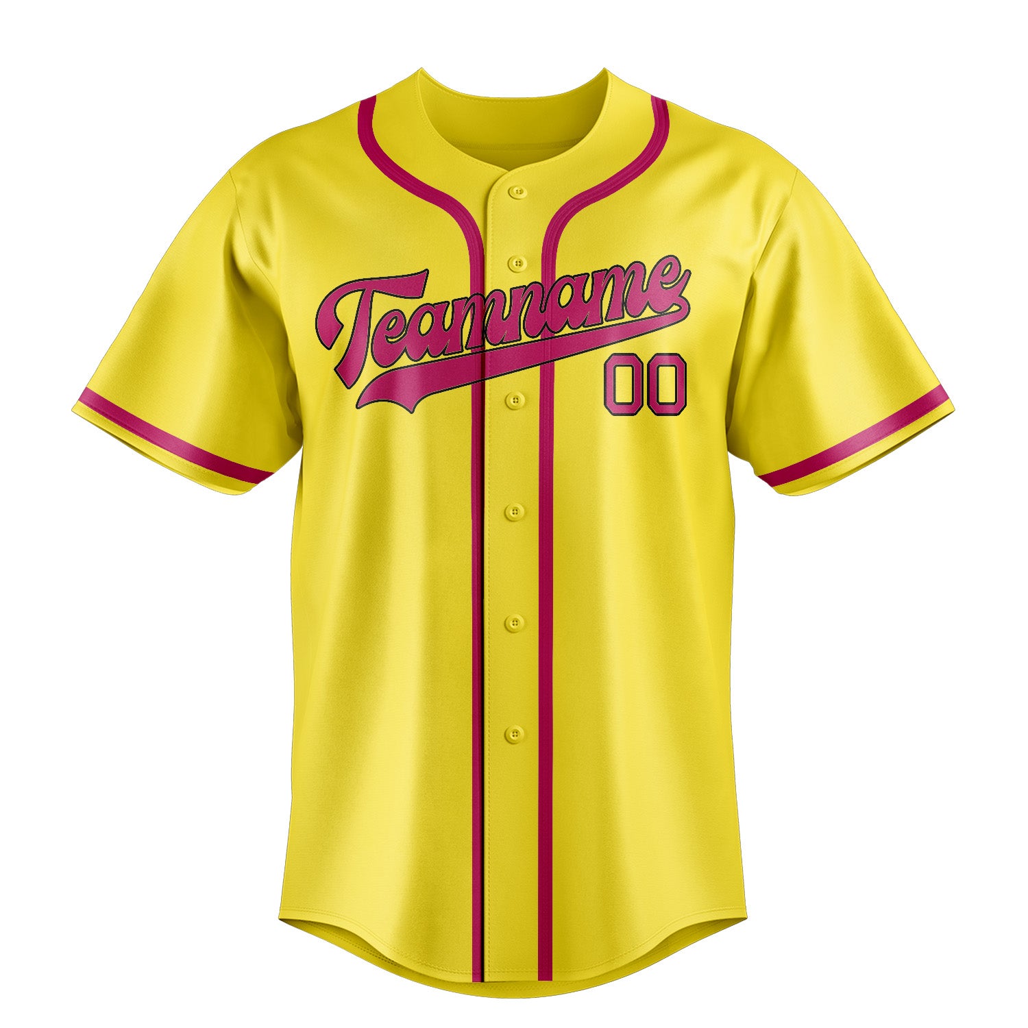 Custom Light Yellow Pink Baseball Jersey