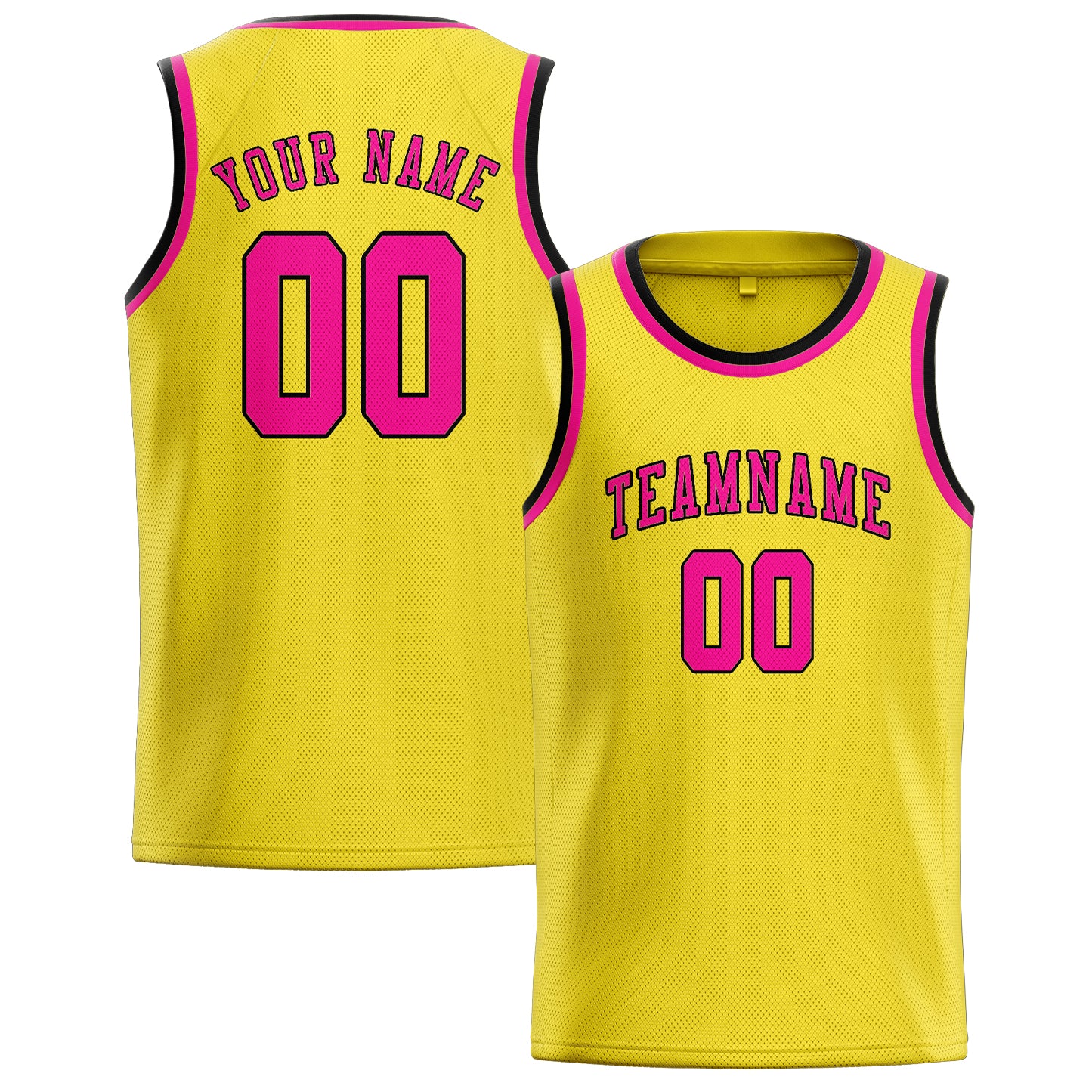 Custom Light Yellow Pink Basketball Jersey