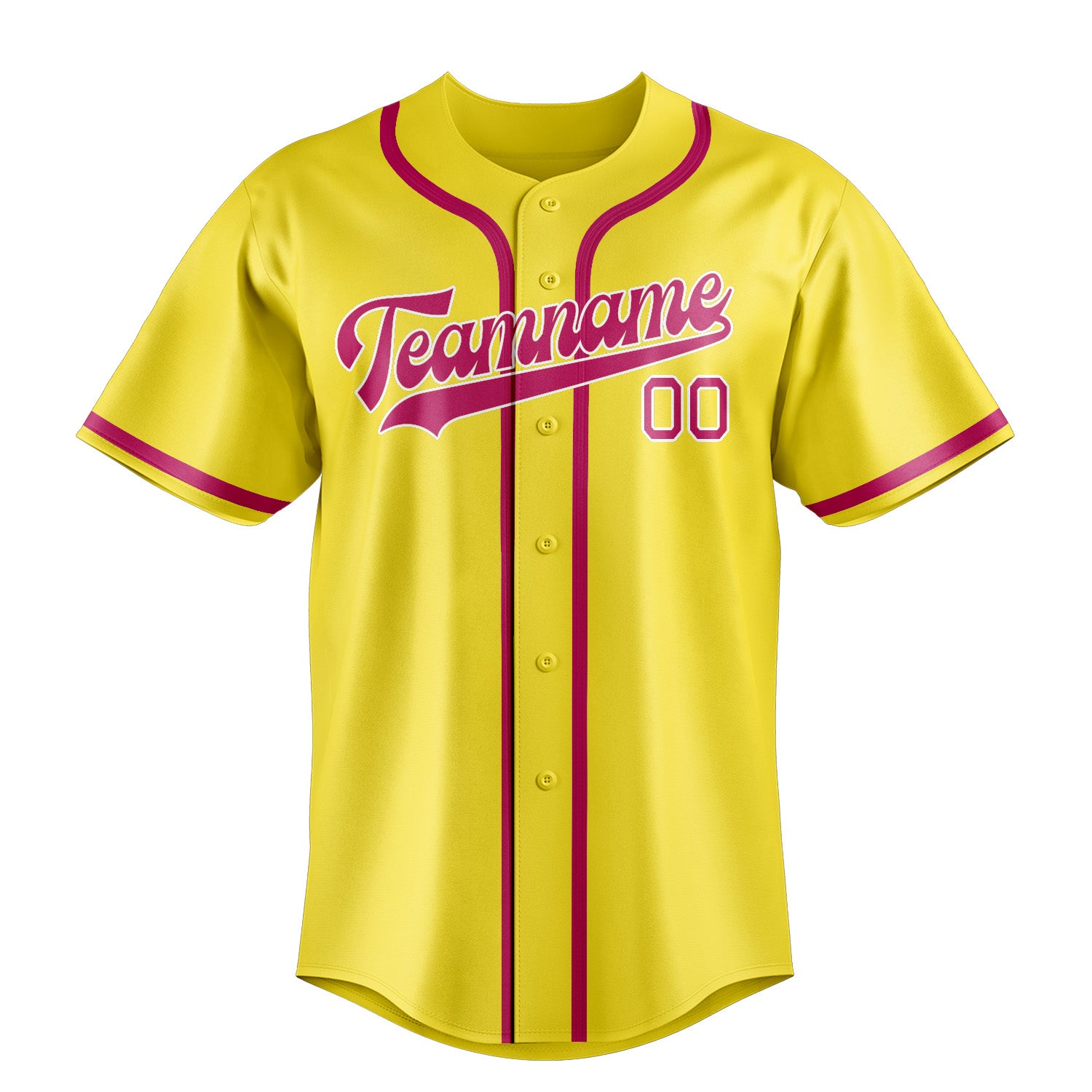 Custom Light Yellow Pink Baseball Jersey