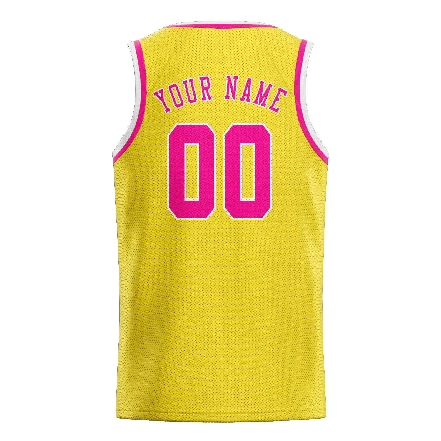 Custom Light Yellow Pink Basketball Jersey