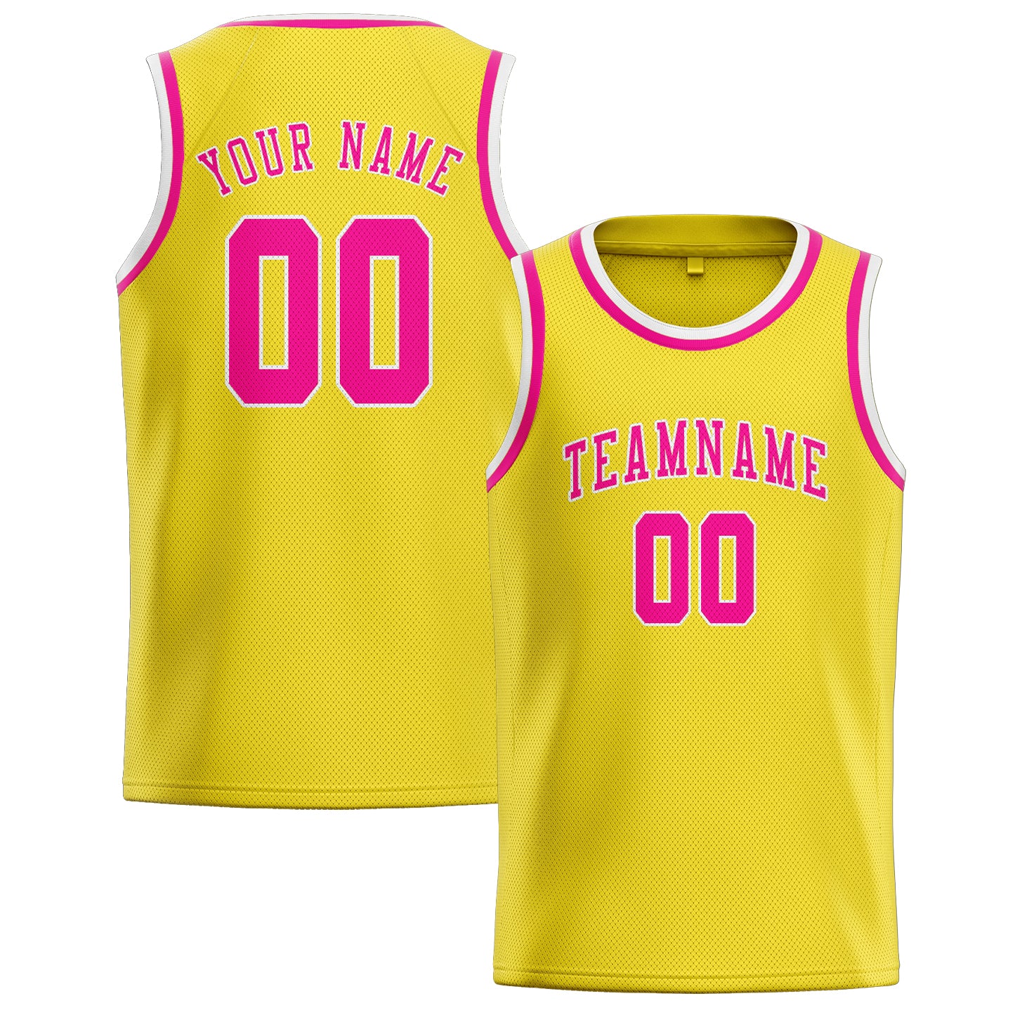 Custom Light Yellow Pink Basketball Jersey