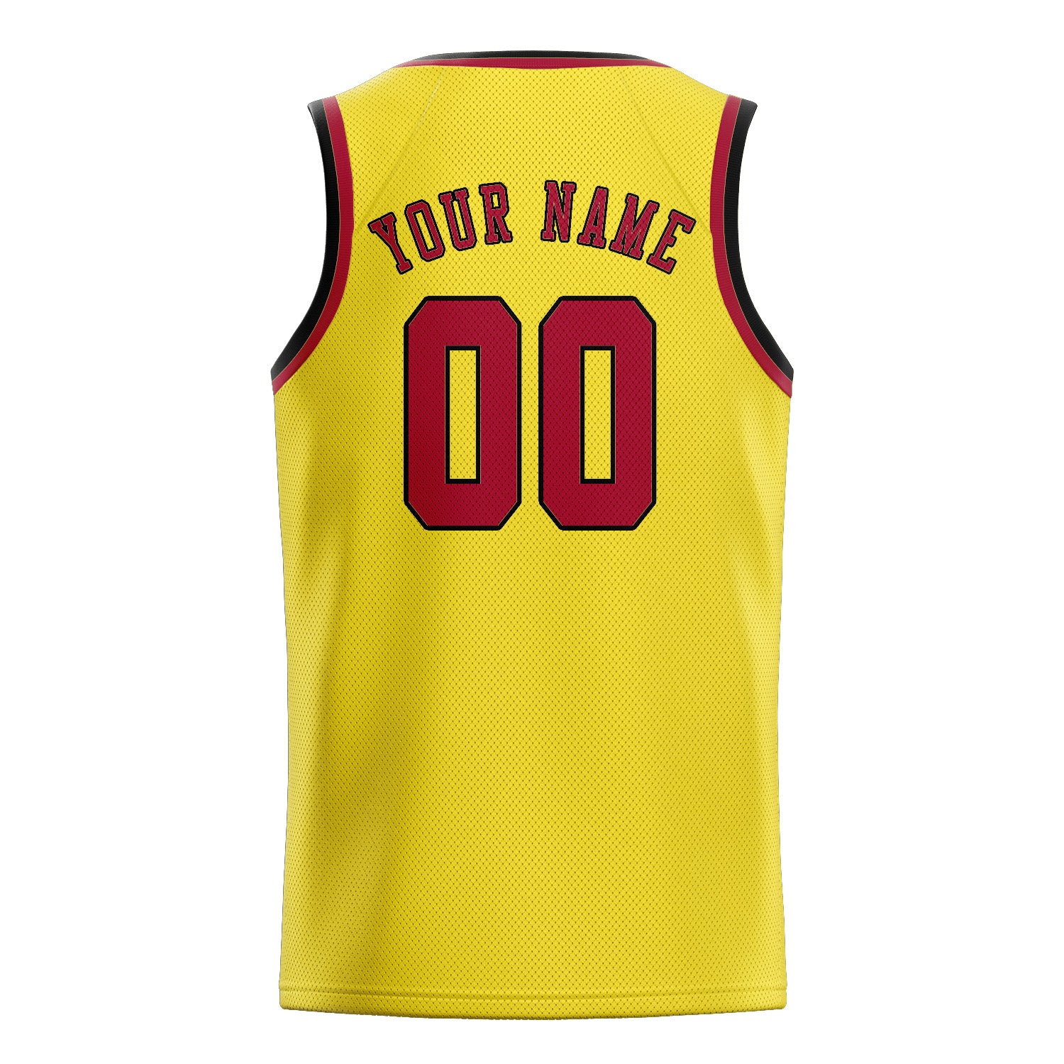 Custom Light Yellow Red Basketball Jersey