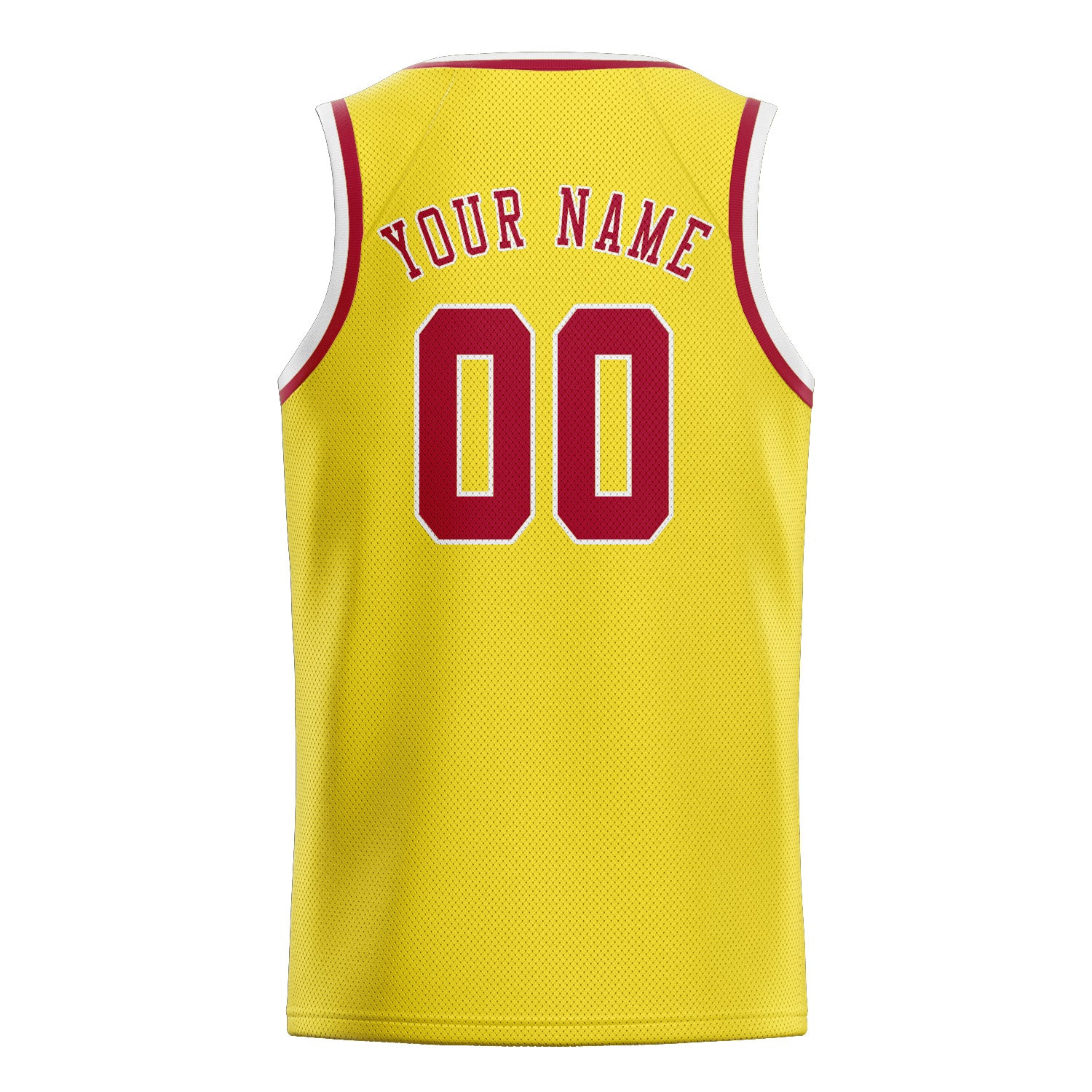 Custom Light Yellow Red Basketball Jersey