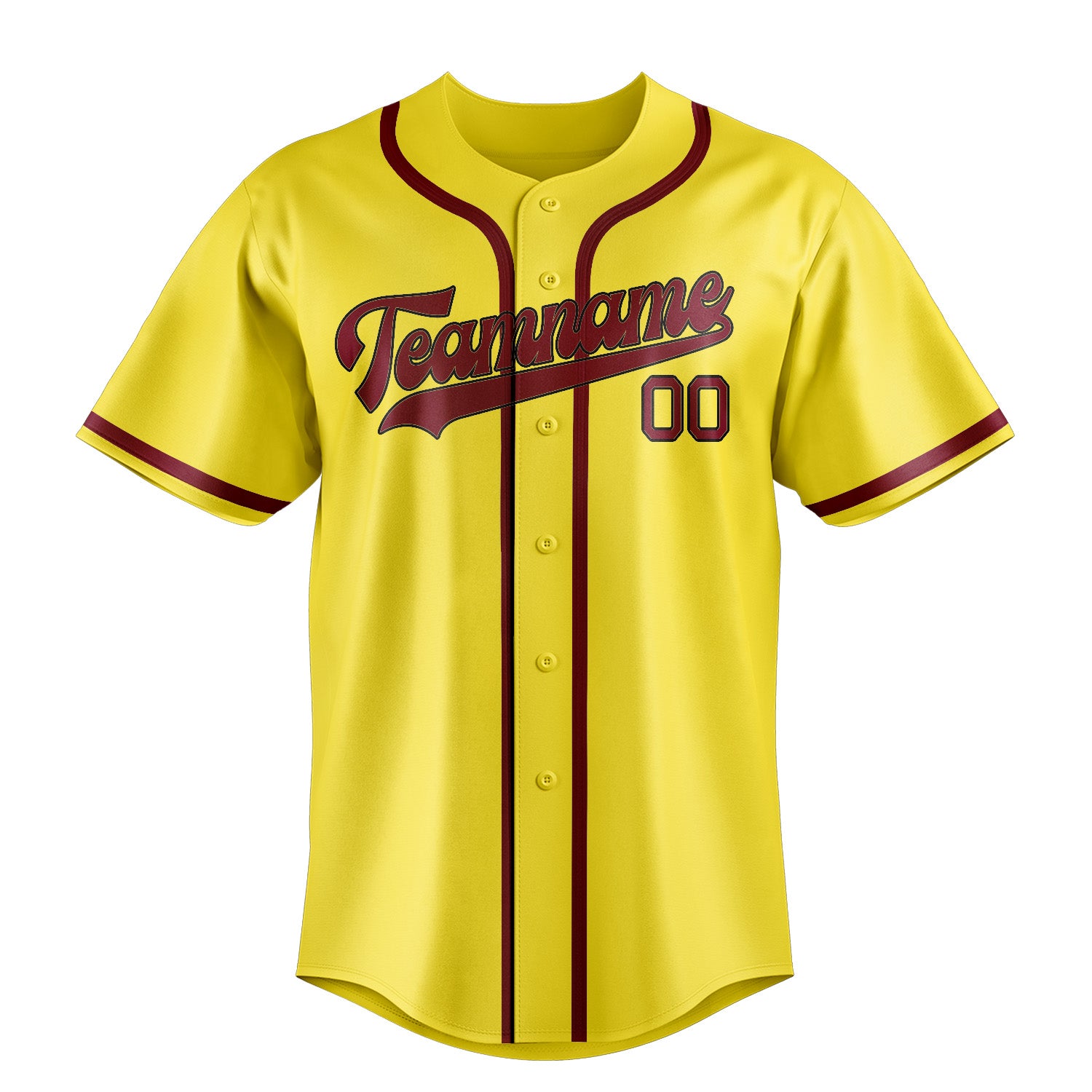Custom Light Yellow Crimson Red Baseball Jersey