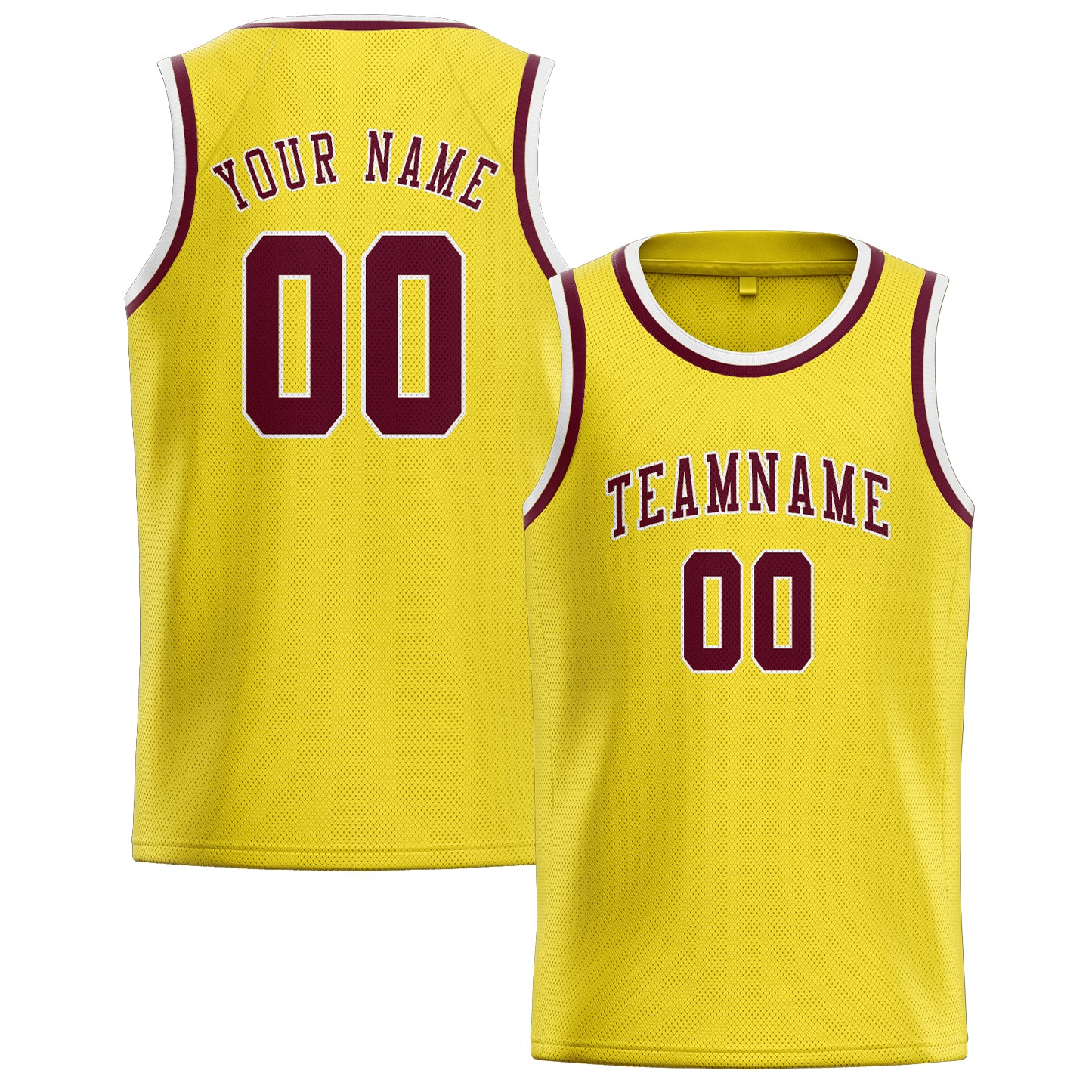 Custom Light Yellow Crimson Red Basketball Jersey