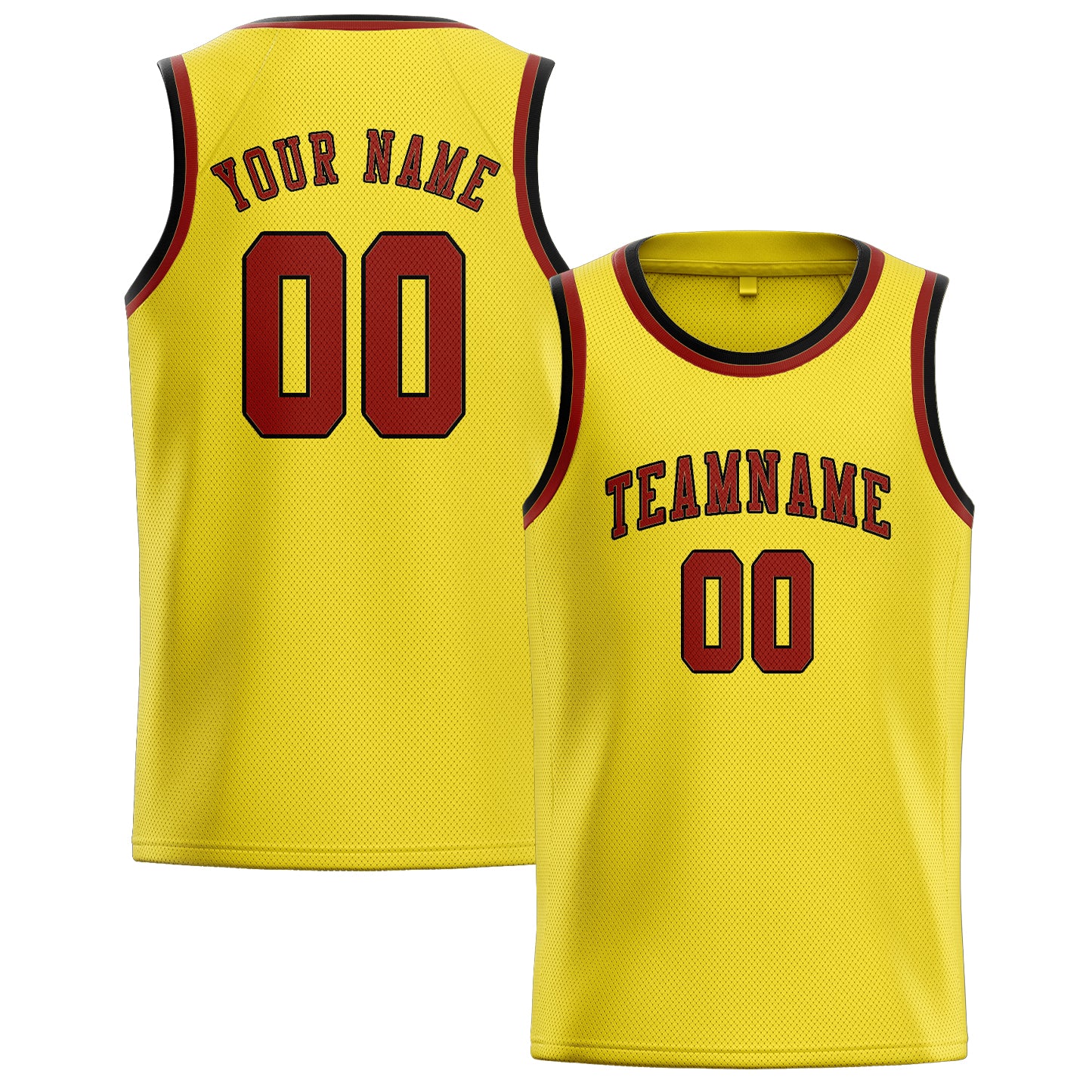 Custom Light Yellow Coral Red Basketball Jersey